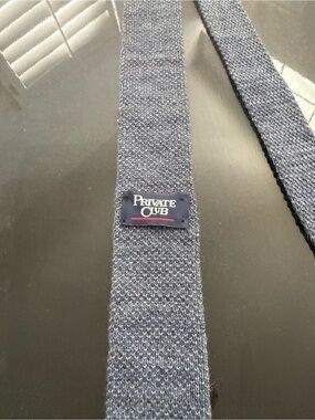 Vintage Men’s Private Club Knit Tie in Ash Navy
